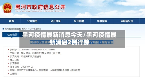 黑河疫情最新消息今天/黑河疫情最新消息2例行踪
